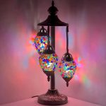 Colorful Egg Shaped Mosaic Turkish Lamps with 3 Globes $119.99