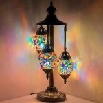 Rainbow Flower Handmade Egg Shaped Mosaic Floor Lamps with 3 Globes $119.99