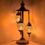 Orange Blossom Egg Shaped Turkish Lamps with 3 Globes &119.99